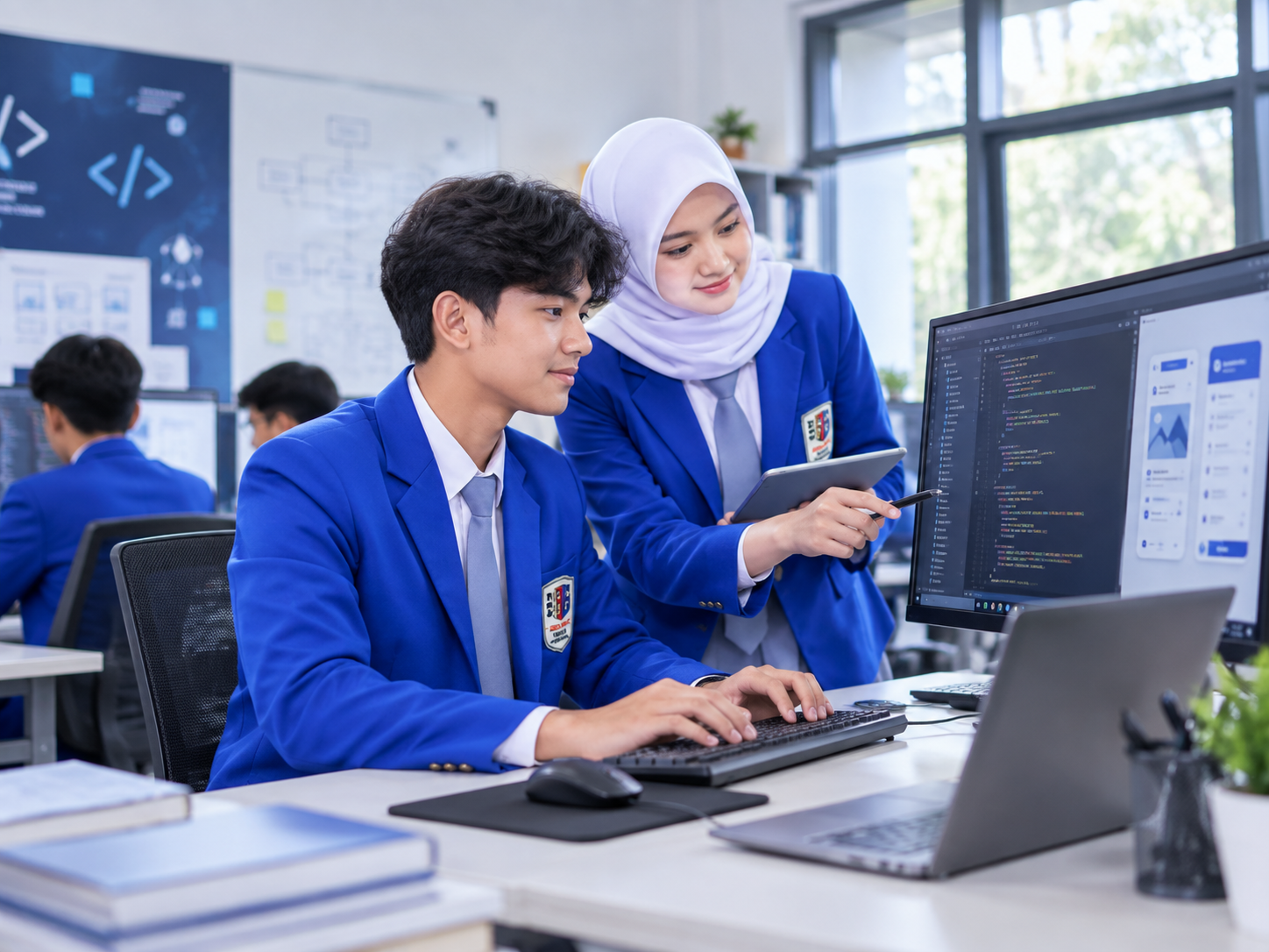 Siswa RPL SMK Antartika 1 Sidoarjo berkolaborasi mengembangkan aplikasi web dan mereview kode